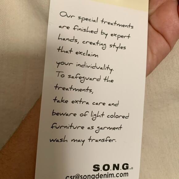 S.O.N.G High Rise Timeless Fit Cream Stretch Jeans - Picture 8 of 15